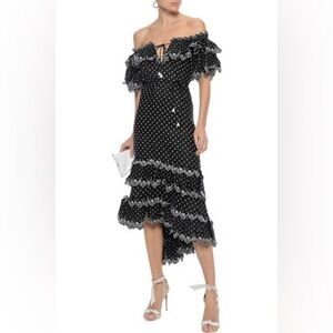 Zimmermann Black and White Asymmetrical Dress